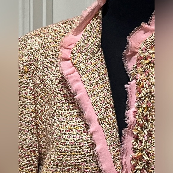 DANA BUCHMAN BOUCLE TWEED
BLAZER JACKET, OFFICE SIREN, PINK/ TAUPE SIZE 10 - Picture 13 of 13